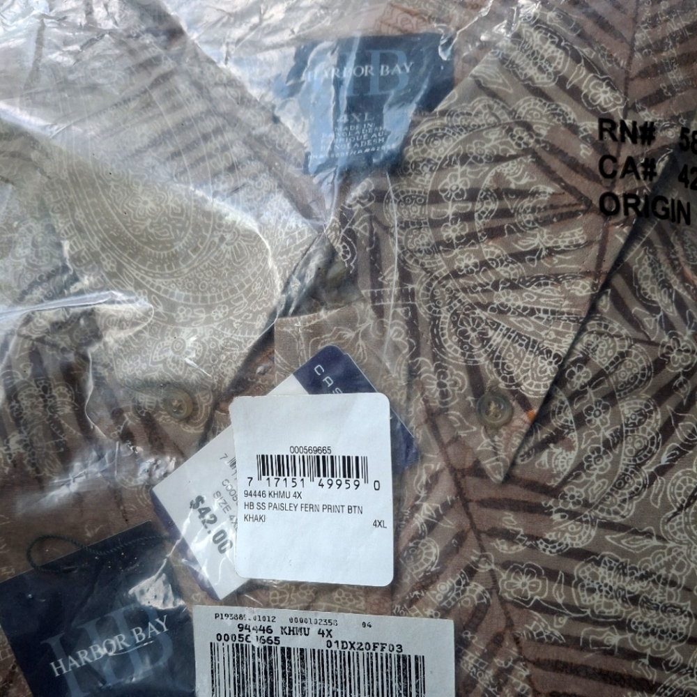 Men's Harbor Bay 4X short sleeve button down shirt with pocket